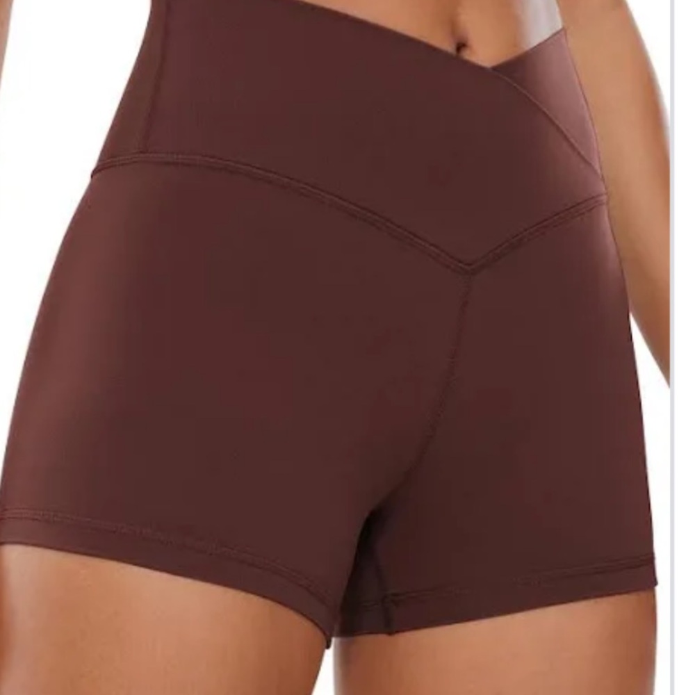 Brown Ryderwear Biker shorts with cross waist